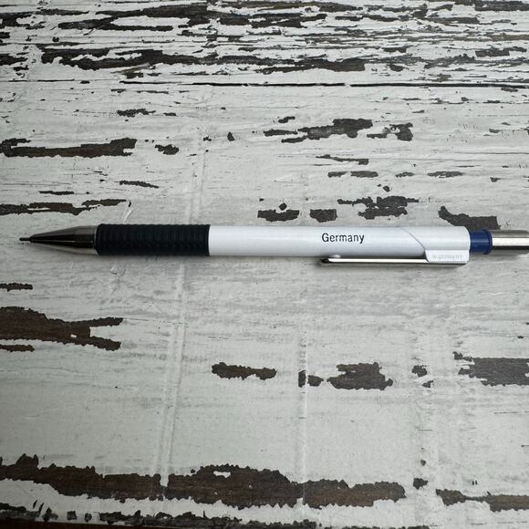 Vintage Staedtler Marsmicro Drafting Mechanical Pencil 0.7mm Germany White Blue - Picture 4 of 8